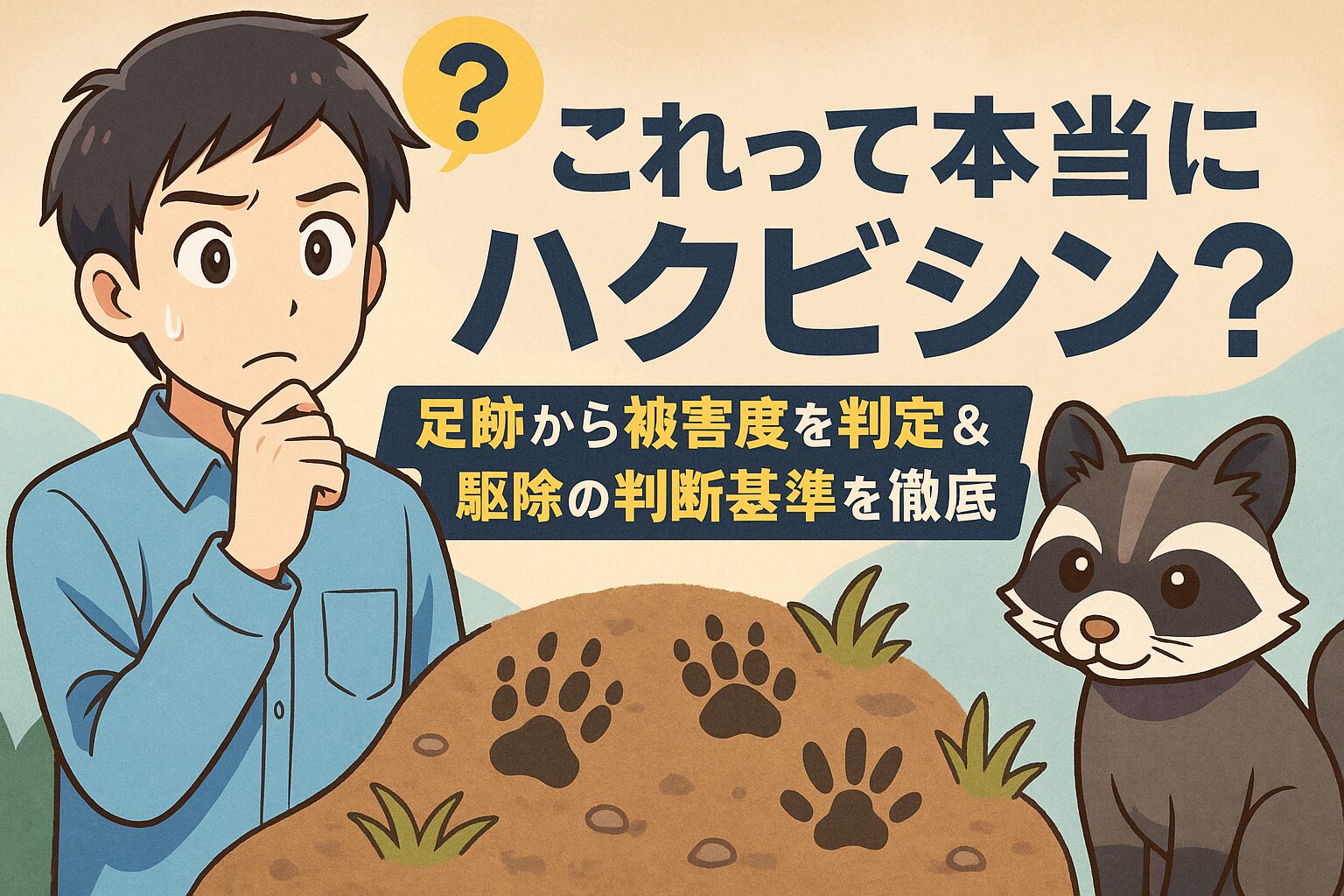 これって本当にハクビシン？足跡から被害度を判定＆駆除の判断基準を徹底解説