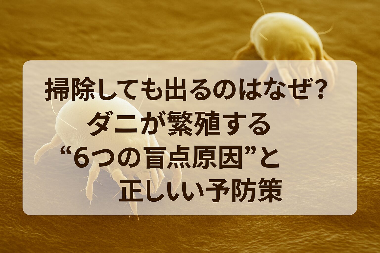 掃除しても出るのはなぜ?ダニが繁殖する“6つの盲点原因”と正しい予防策