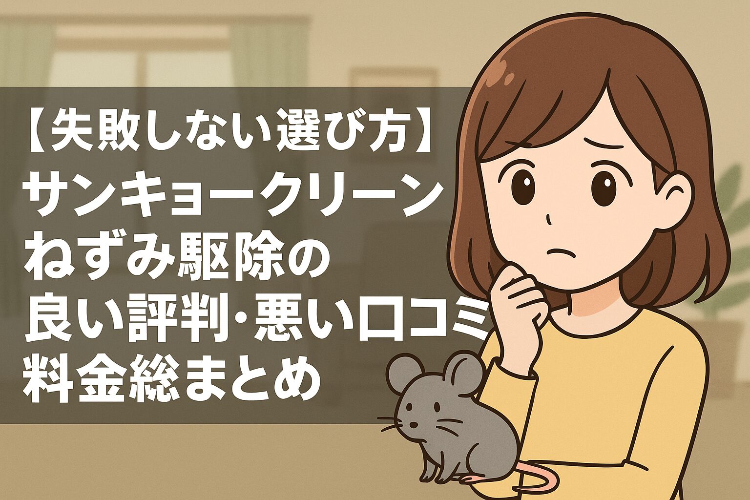 【失敗しない選び方】サンキョークリーンねずみ駆除の良い評判・悪い口コミ・料金総まとめ