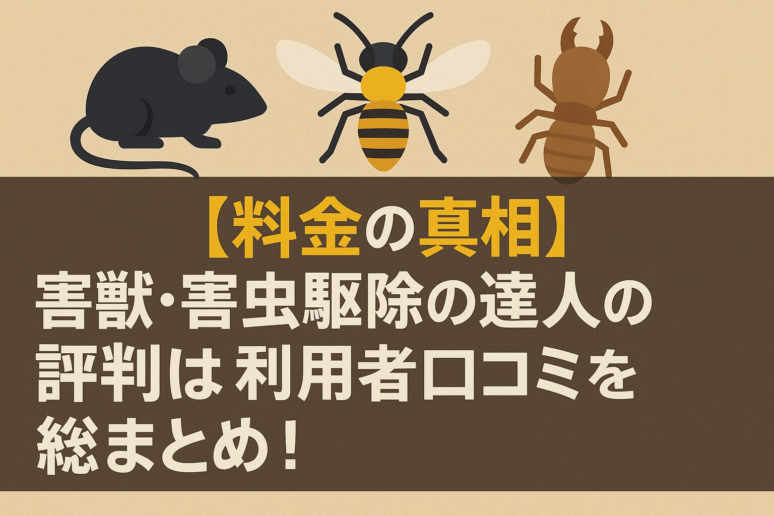 【料金の真相】害獣・害虫駆除の達人の評判は？利用者口コミを総まとめ！