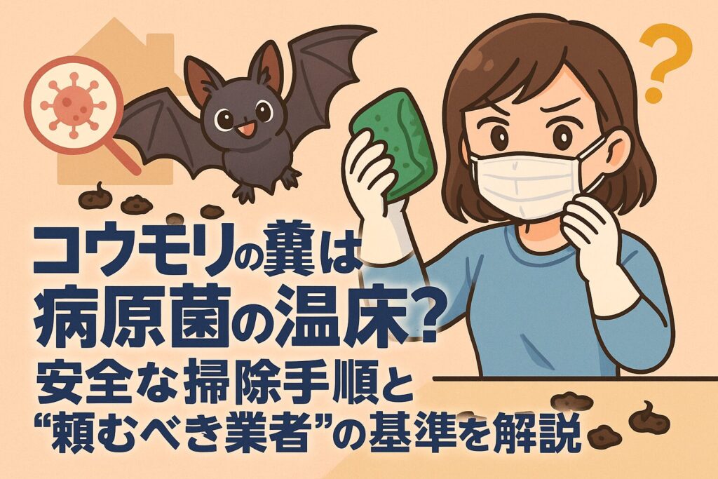 コウモリの糞は病原菌の温床？安全な掃除手順と“頼むべき業者”の基準を解説
