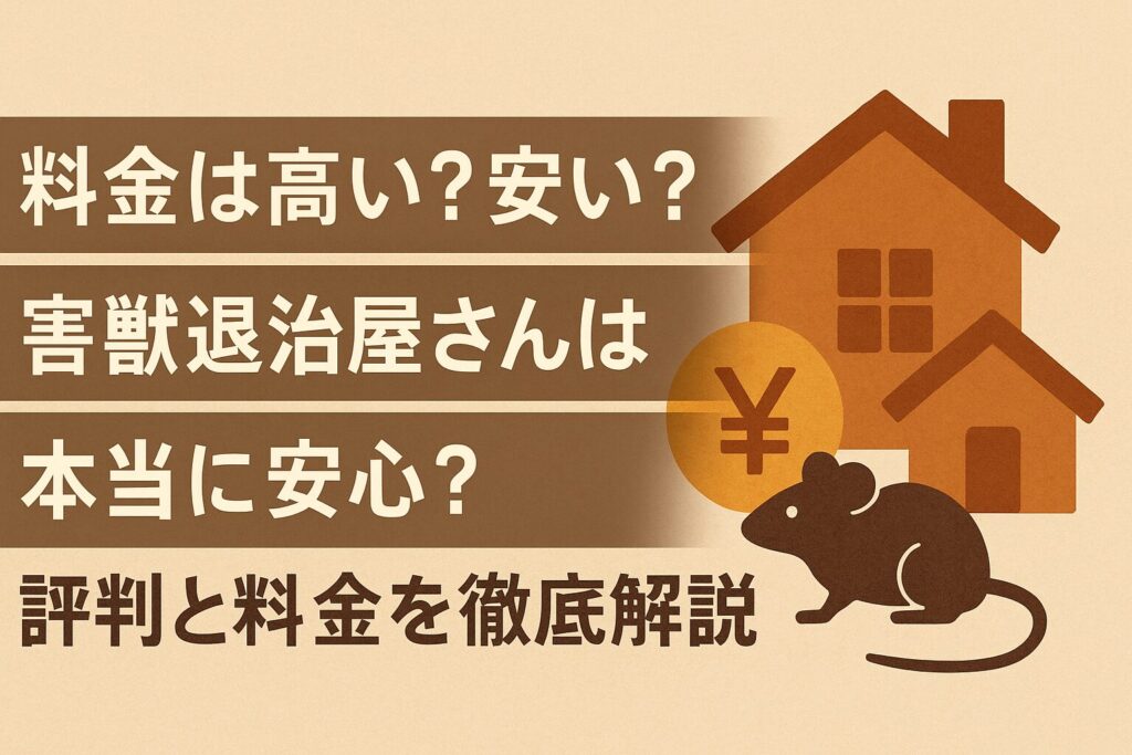 料金は高い？安い？害獣退治屋さんは本当に安心？評判と料金を徹底解説