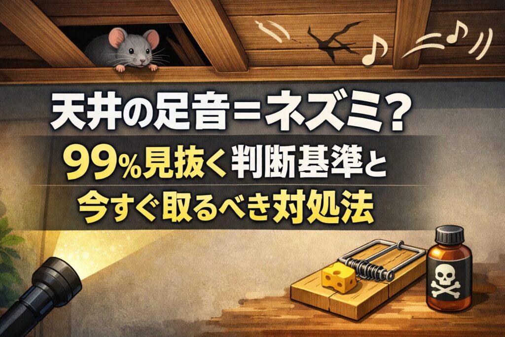 天井の足音＝ネズミ？99％見抜く判断基準と今すぐ取るべき対処法