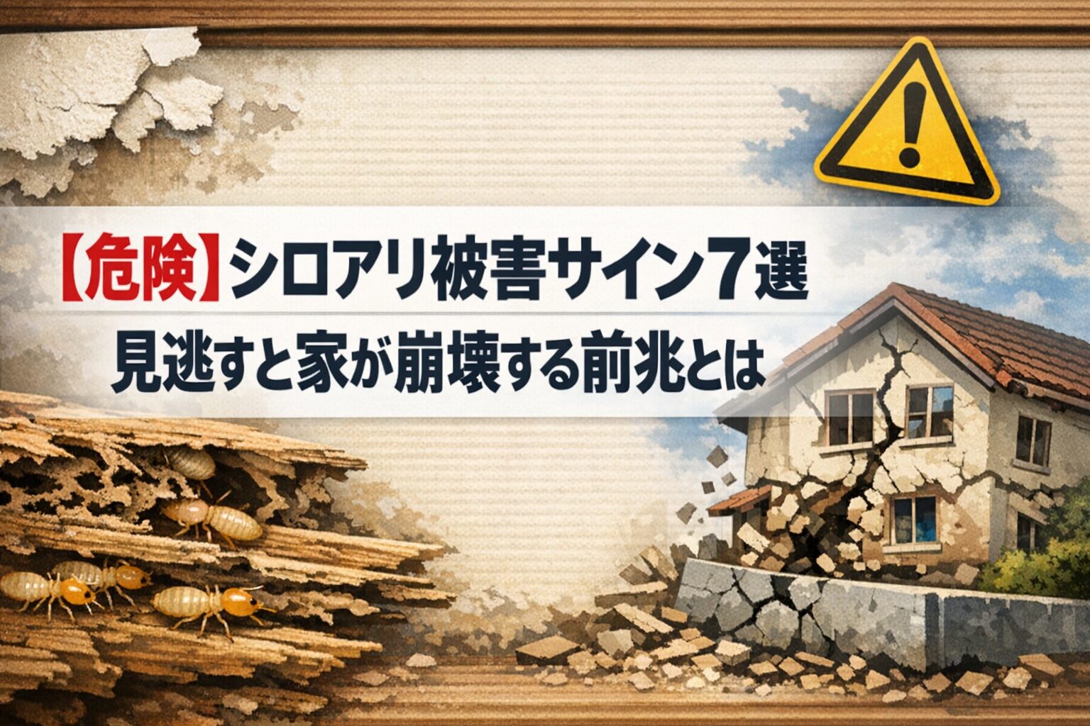 【危険】シロアリ被害サイン7選｜見逃すと家が崩壊する前兆とは
