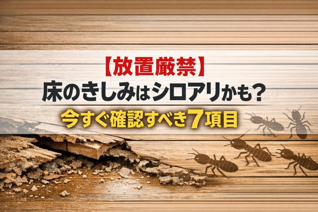 【放置厳禁】床のきしみはシロアリかも？今すぐ確認すべき7項目