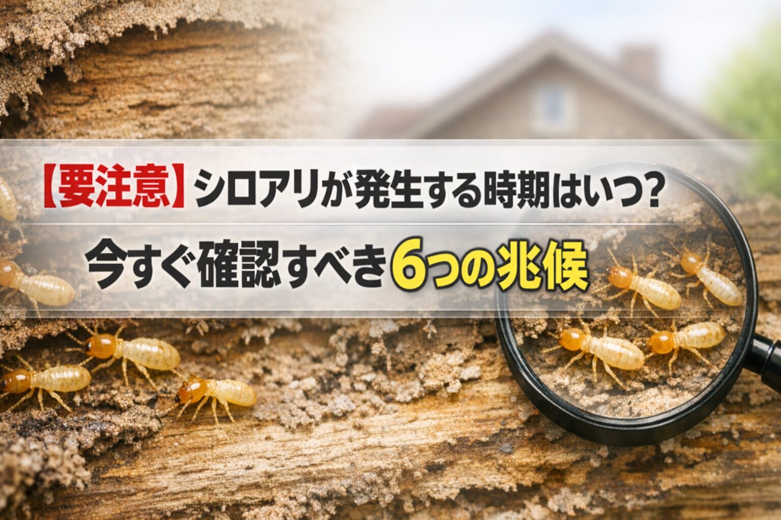 【要注意】シロアリが発生する時期はいつ？今すぐ確認すべき6つの兆候