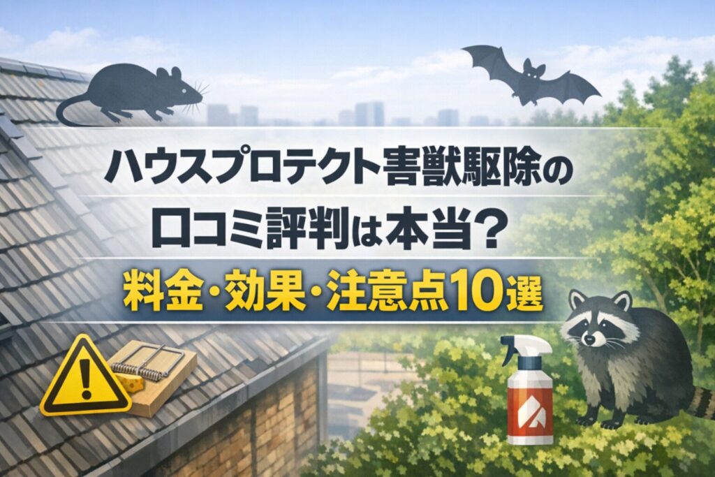 ハウスプロテクト害獣駆除の口コミ評判は本当？料金・効果・注意点10選