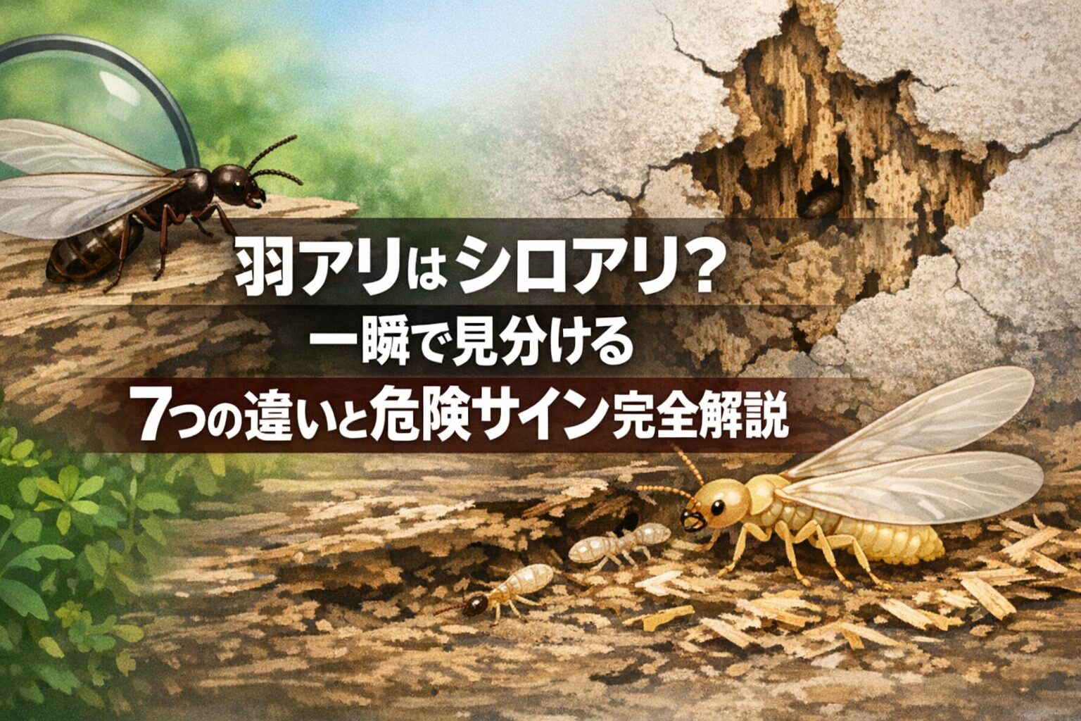 羽アリはシロアリ?一瞬で見分ける7つの違いと危険サイン完全解説